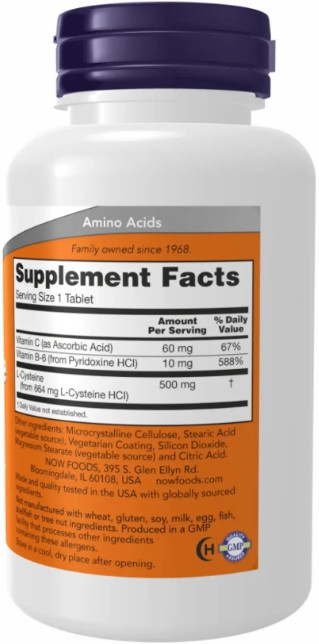 Л-Цистеин Now Foods Cysteine 500mg 100 tabs Киев - изображение 2