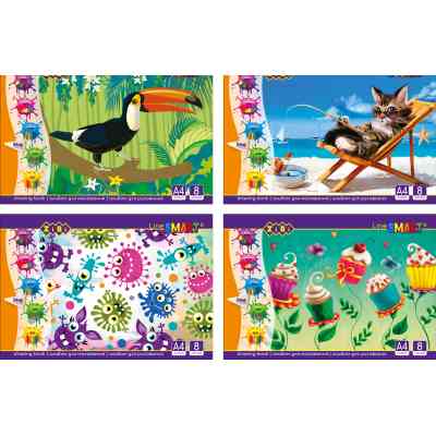 Альбом для рисования ZiBi А4, SMART Line 8 листов, на скобе (ZB.1413) Винница