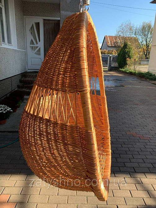 Плетеное кресло-кокон из лозы подвесное  на цепочке Киев - изображение 1