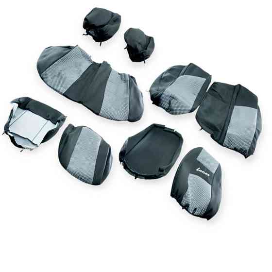 Чехлы Шевроле /заз Ланос бугорки на зад. спинке, 2 подголовника, серые ткань салона Мукачево