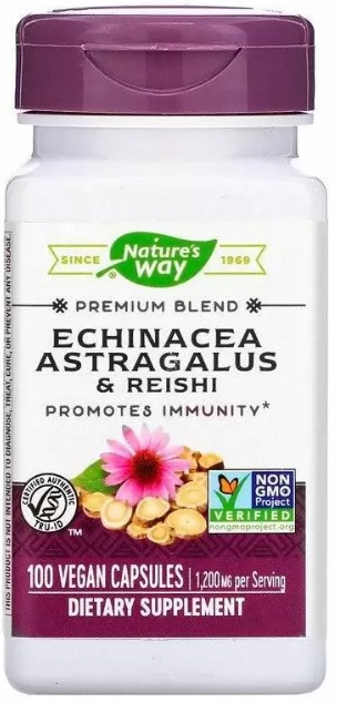 Эхинацея, астрагал и рейши Nature's Way Echinacea Astragalus & Reishi 100 капсул Киев - изображение 1