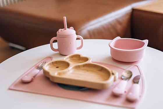 Силіконовий килимок для годування дитини FreeOn Kitty, pink Киев