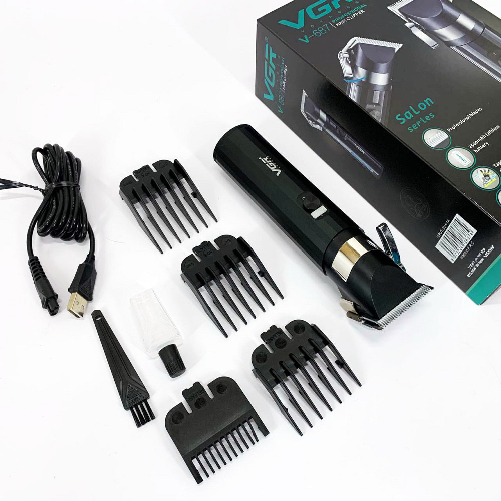 Професійний тример з насадками VGR V-687, Бездротовий професійний тример для чоловічої стрижки BL-69 Львів - фото 8