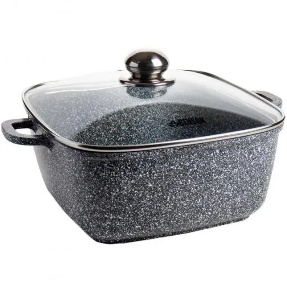 Кастрюля казан с крышкой Benson BN-361 из литого алюминия 3 л Черный (BN-361) Коломия