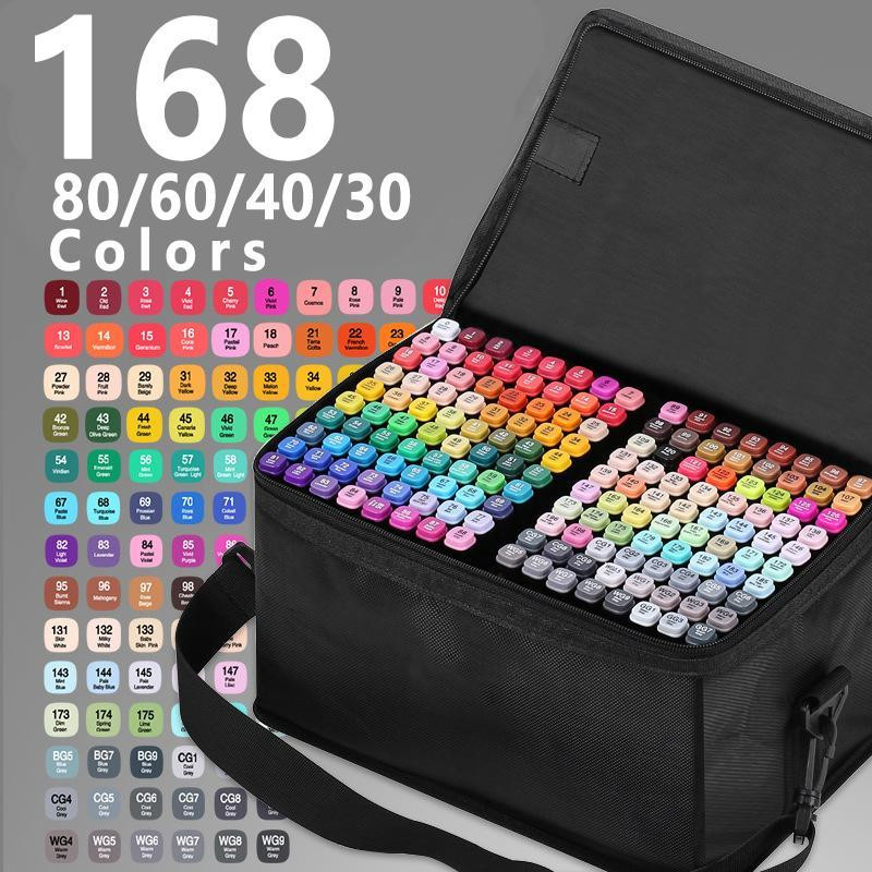 Набор в сумке двухсторонних маркеров, Sketch Marker, 168 цветов, в сумке 8000 Одесса - изображение 2