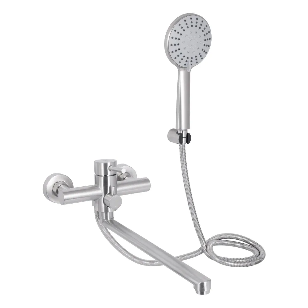 Змішувач для ванни Lidz (NKS) 12 32 005-1 New Nickel (k35) з душовим гарнітуром Київ - фото 2