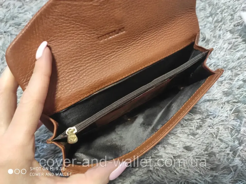 Стильный кожаный женский кошелек коричневого цвета Guxilai Киев - изображение 4
