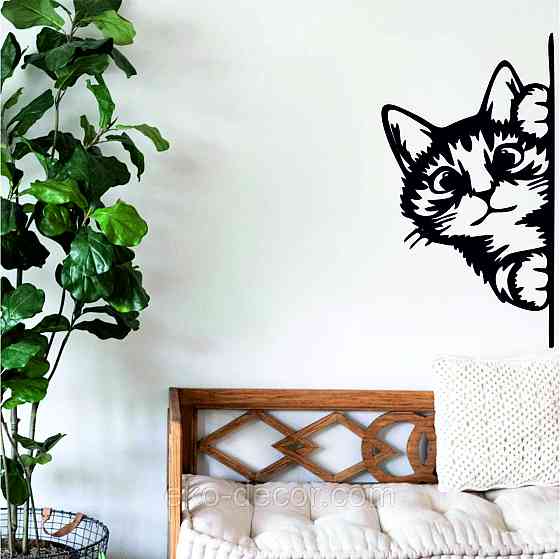 Декоративне настінне 3D Панно «Кіт» Декор на стіну з об'ємом (ціна за 1 шт) Київ