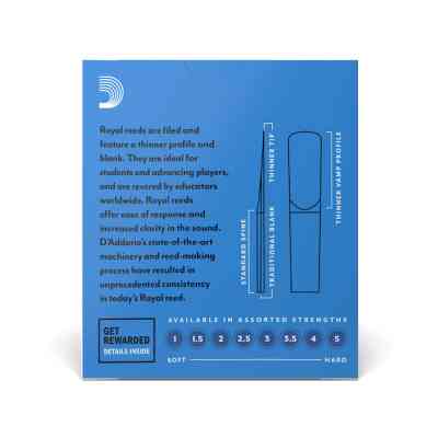 Тростина для кларнета D&apos;Addario Royal - Bb Clarinet #1.5 - 10 box (RCB1015) Вінниця