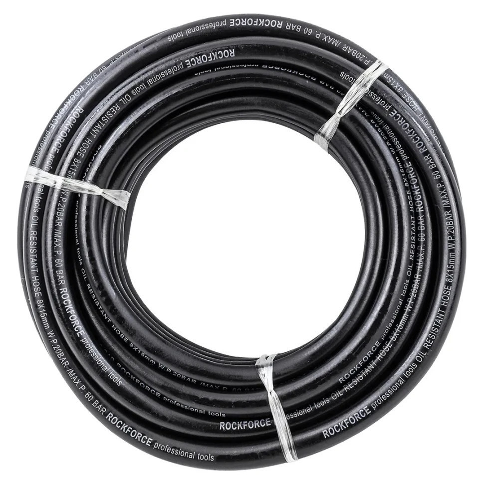 Шланг гумовий армований маслостійкий 8мм х 15мм х 10м Rockforce RF-AHC-55/7B Одеса - фото 2