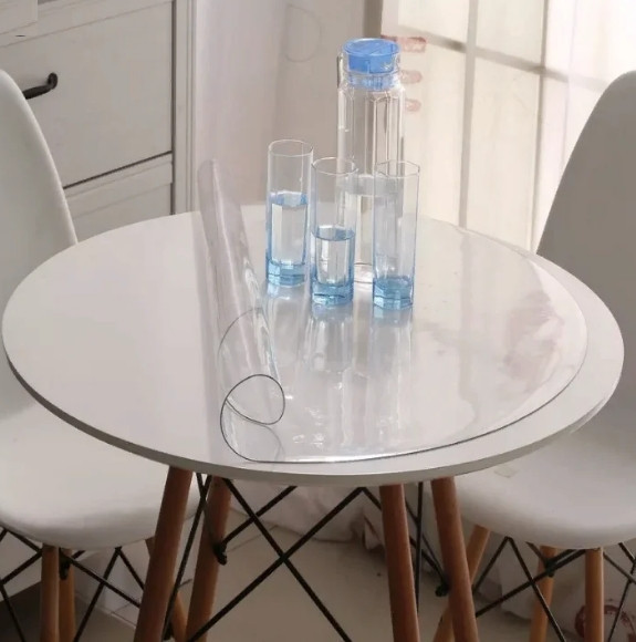Мягкое стекло Прозрачная силиконовая скатерть на стол Soft Glass Защита для мебели 1.4х1.0 м (толщина 2мм) Винница - изображение 9