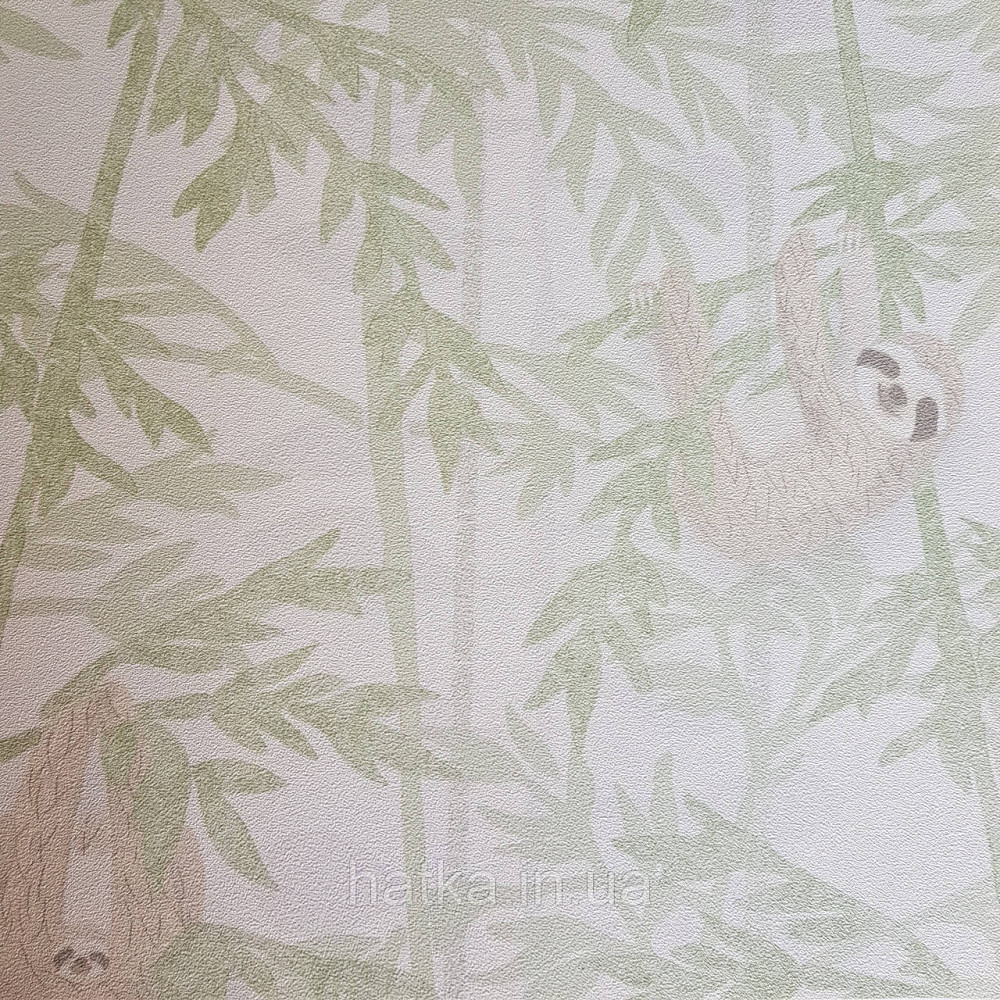 Шпалери флізелінові BN Doodleedo 0,53 х 10 м дитячі тропіки ведмеді коали салатові коричневі білі Київ - фото 2