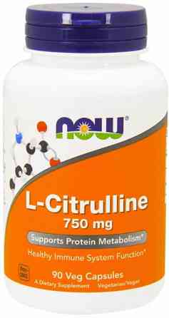 Цитруллин Now Foods L-Citrulline 750 мг 90 вегетарианских капсул Киев