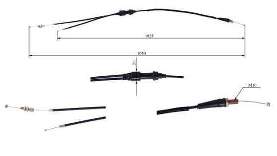 Трос газа раздвоенный - мотоцикл Альфа125CC Мукачево