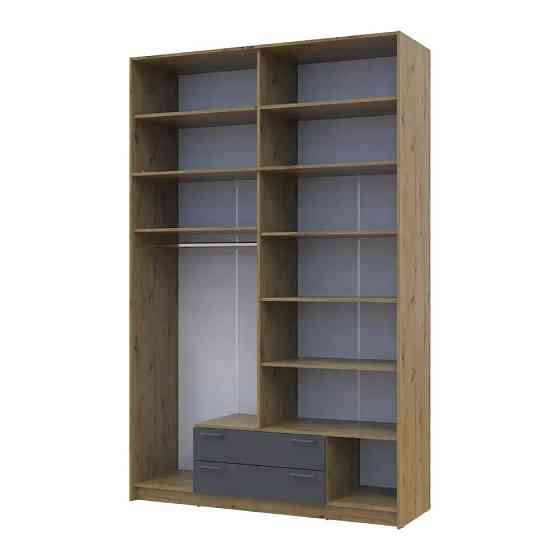 Шкаф для одежды Doros Ронди с высокой антресолью и зеркалом Дуб Артизан/Графит 4 ДСП 160х52х260 (DRS-011879) Днепр