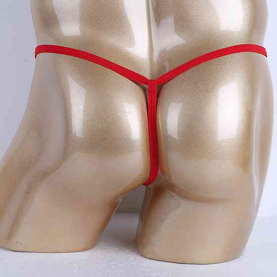 Мужские стринги с кольцом универсальный красный Киев