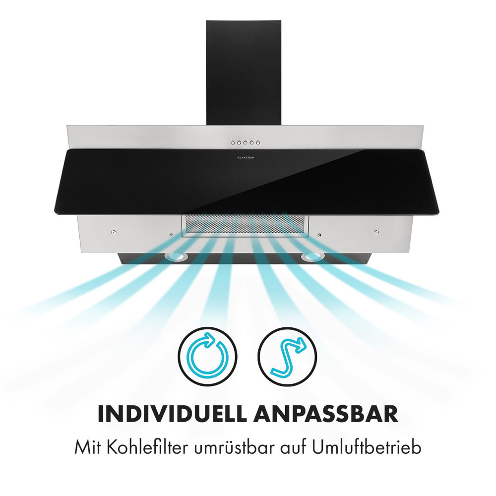 Вытяжка Alessia вытяжка над головой 350 м³/ч Push Control черный 90 см (Германия, читать описание) Ровно - изображение 4