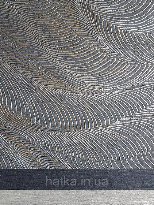 Обои виниловые на флизелиновой основе Rasch Incanto 1.06х10 абстракция волны металлик серые золотые 3д Киев - изображение 4
