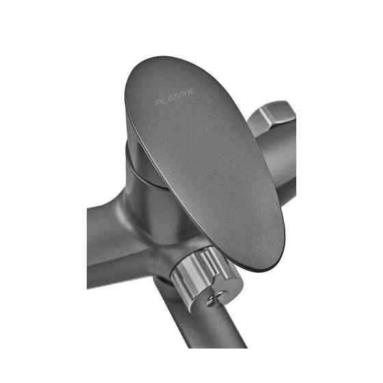 Змішувач для ванни Plamix CEZAR-006 EURO SET Graphite, зі шлангом, лійкою та кронштейном   ( PM0691 ) 24373 Харків