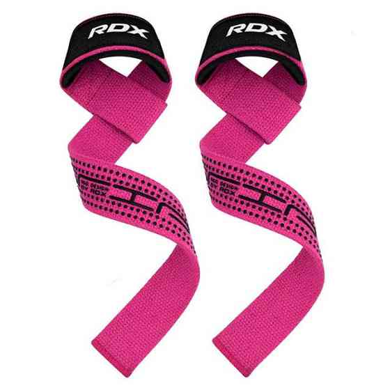 Лямки для тяги RDX S4 Gym Cotton Gel Straps Pink Plus Луцьк
