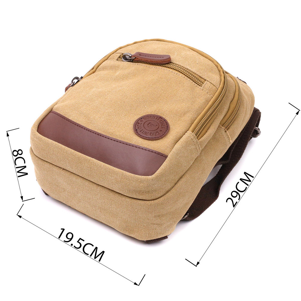 Надежная сумка для мужчин через плечо с уплотненной спинкой Vintagе 22178 Песочный Киев - изображение 4