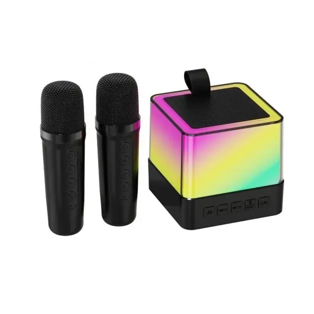 Портативная Bluetooth колонка K18 с LED подсветкой 2 микрофона черный Коломыя - изображение 7