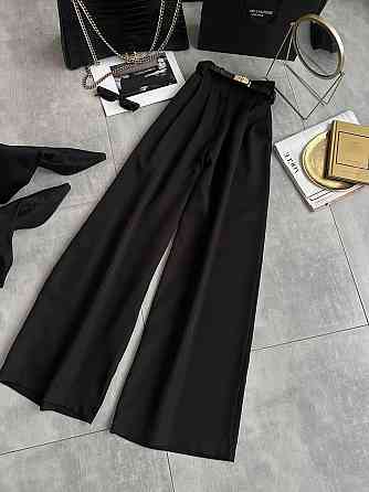 Женские универсальные базовые брюки палаццо костюмка Черный, 46/48 Одесса