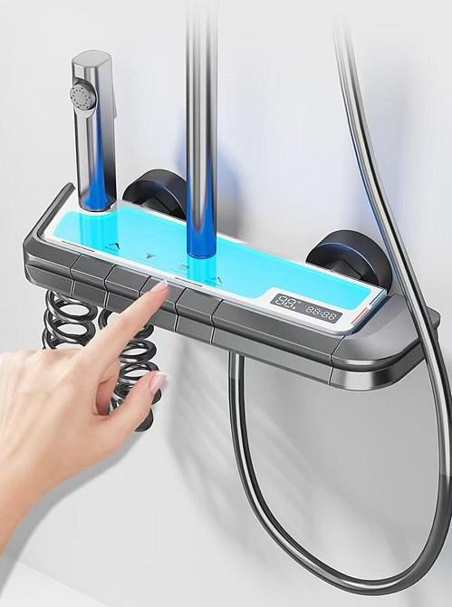 Душова колона VALESO NSK078 PVD чорна з індикатором температури Коломыя - изображение 3