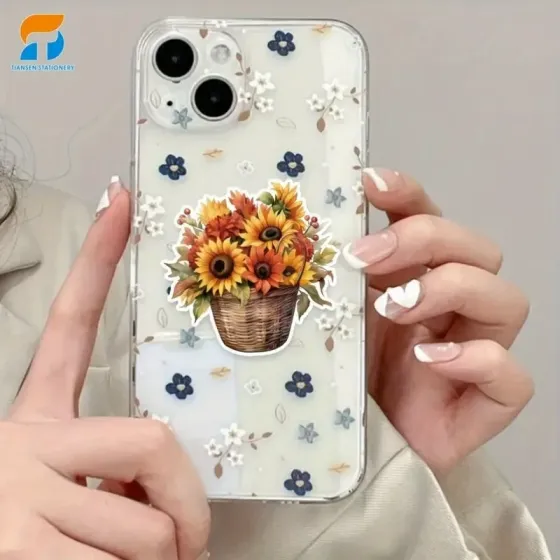 Набір осінніх стікерів 50 шт – гарбузи, соняхи, кошики, тварини Київ