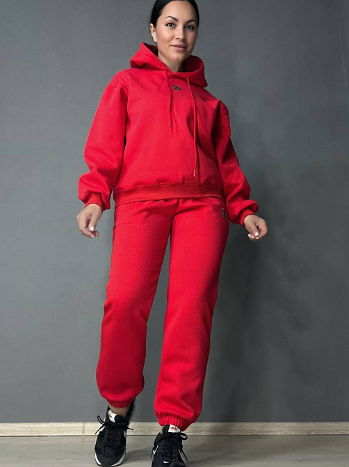 Костюм жіночий A-N 2735 з ведмедиком в камінцях -худі та штани червоний, червоний, M Київ - фото 11
