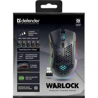 Мишка Defender Warlock GM-709L RGB Wireless Black (52709) Вінниця