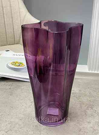 Ваза скляна 12,5*12,5*23 см "Бадді-М" бузкове товсте скло Київ