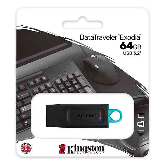 Флеш-накопичувач Kingston USB 3.2 DT Exodia 64GB Black/Teal Київ