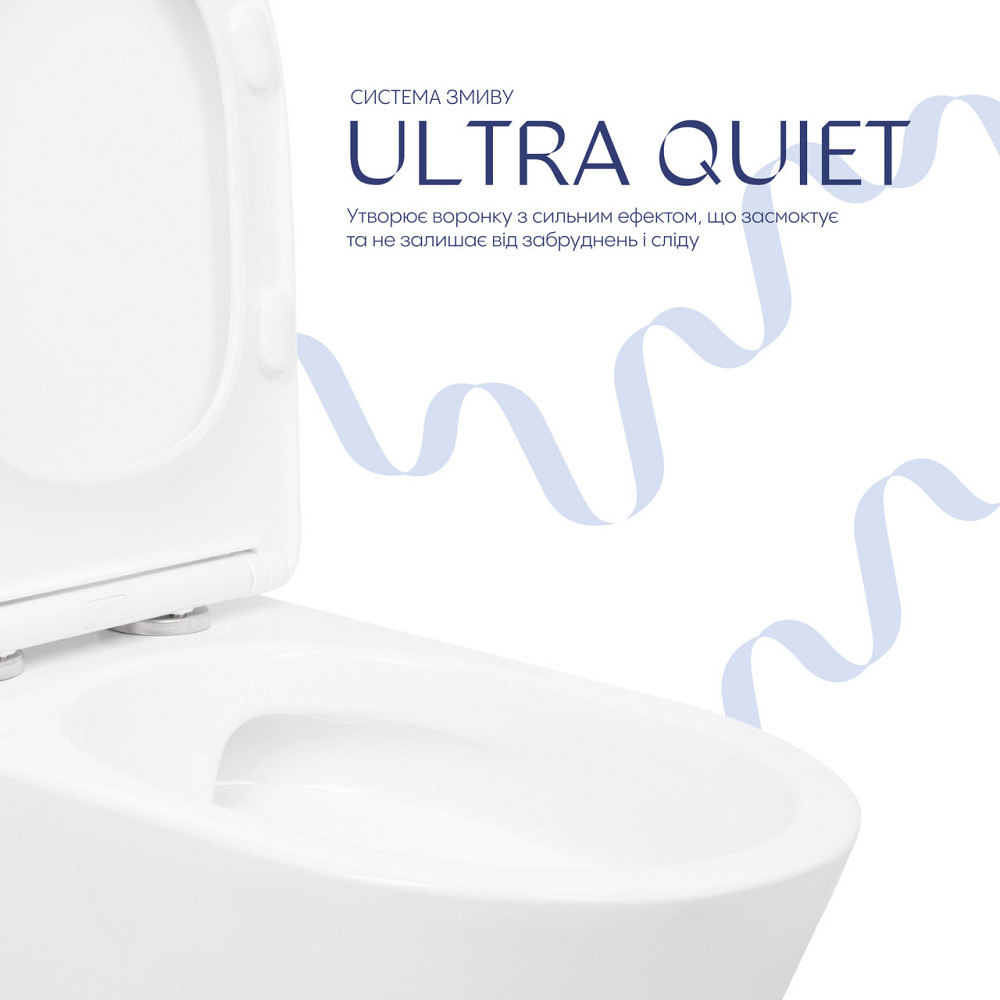 Унітаз підлоговий Qtap Arvin Ultra Quiet 630×350×795 мм із сидінням Soft-close, White QTARV27W49259 Київ - фото 5