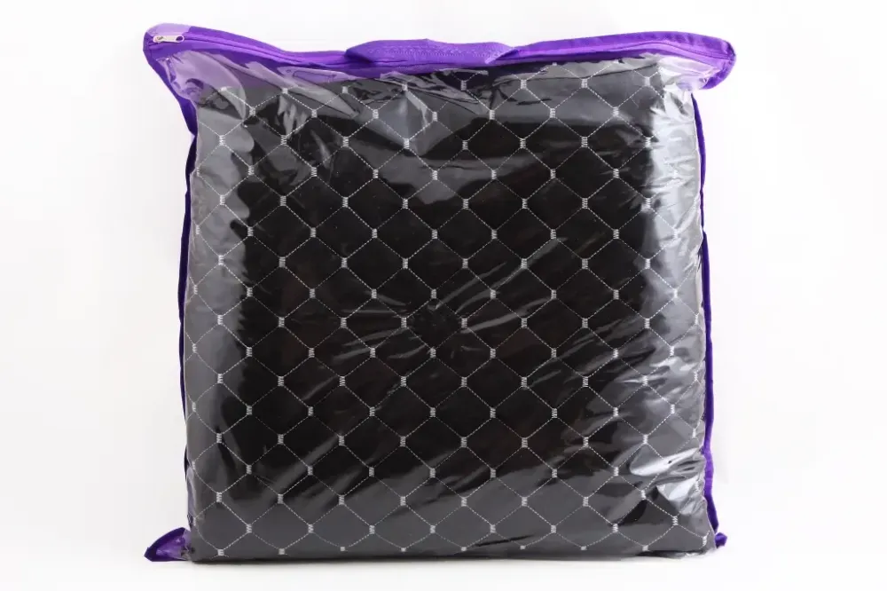 Накидка на сидушку алькантара передня Люкс чорний/серая нитка (2 шт.) Вінниця - фото 2