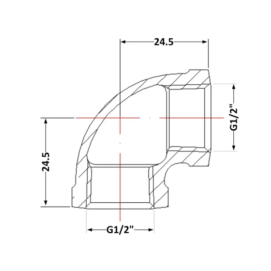 Угол чугунный 1/2