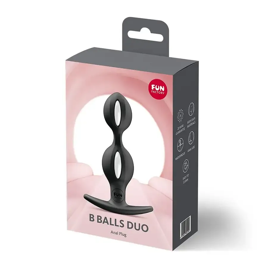 Анальные шарики Fun Factory B BALLS DUO Black, эффект вибрации, диаметр 3,2 и 3,6 см Львов - изображение 4