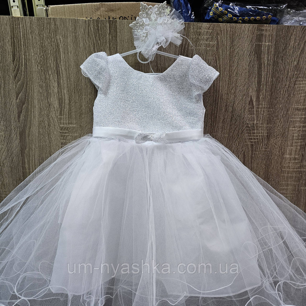 Сукня Сніжинка Біле ошатне плаття для дівчинки з глітером Кривий Ріг - фото 5