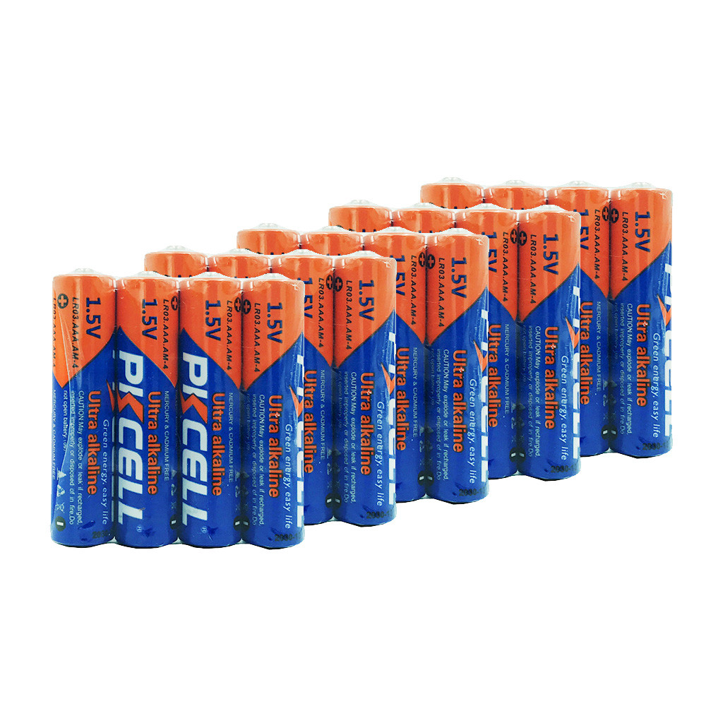 Комплект з 20 батарейок PKCELL Ultra Alkaline AAA LR03 1.5V по 4шт./плівка Київ - фото 1