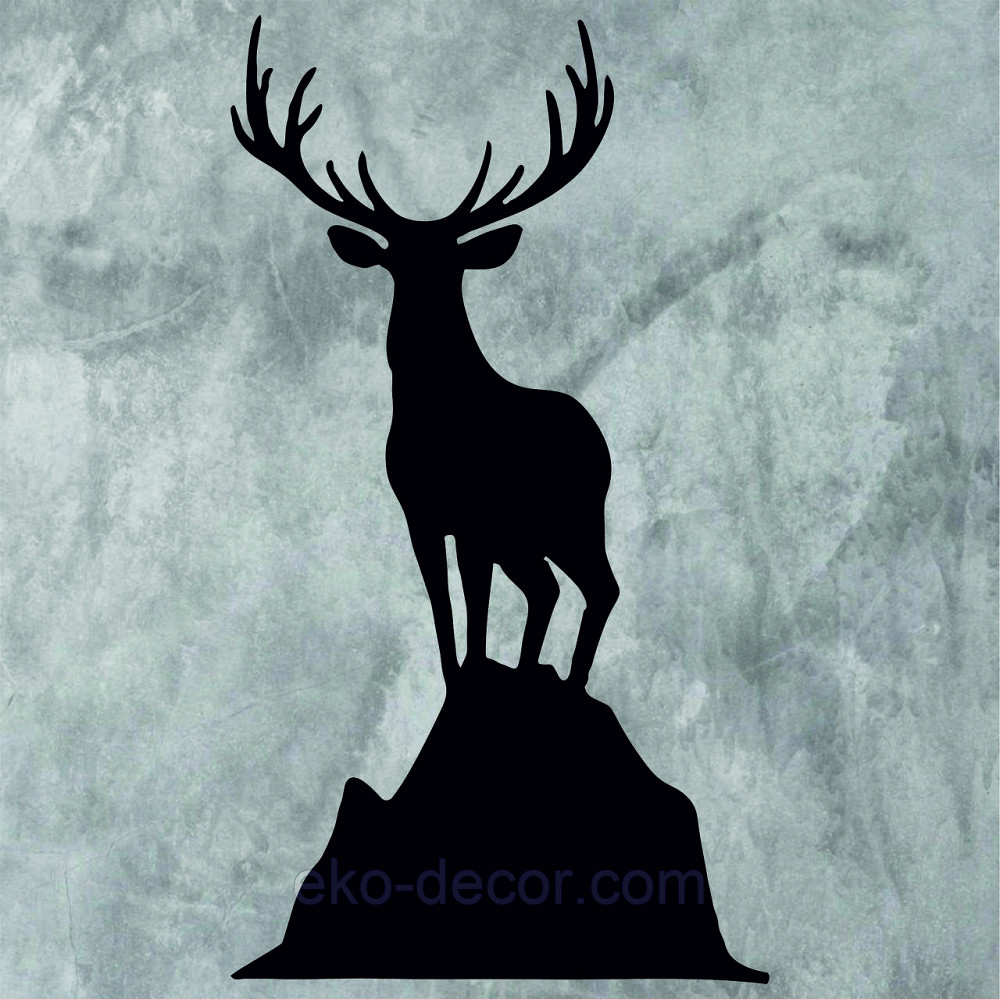 Декоративное настенное Панно «Олень», Декор на стену 70*38 см, Черный Киев - изображение 3