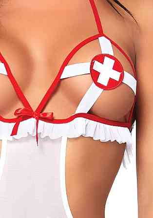 Костюм сексуальной медсестры One Size Naughty Nurse Roleplay Lingerie Set от Leg Avenue Sex Aura Киев