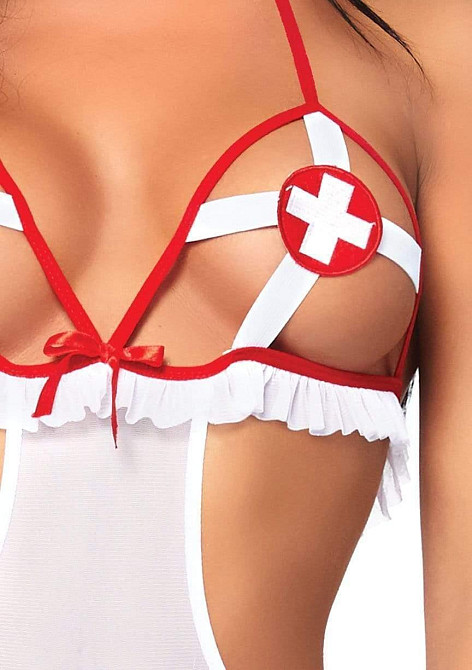 Костюм сексуальной медсестры One Size Naughty Nurse Roleplay Lingerie Set от Leg Avenue Sex Aura Киев - изображение 5