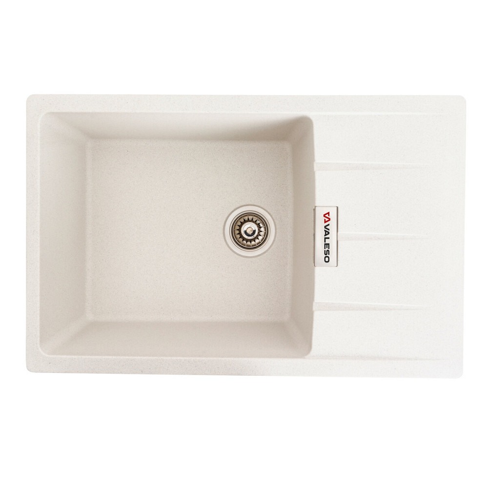 VALESO Гранітна мийка для кухні VALESO 7850 ROMA матова (білий в крапку) Коломыя - изображение 6