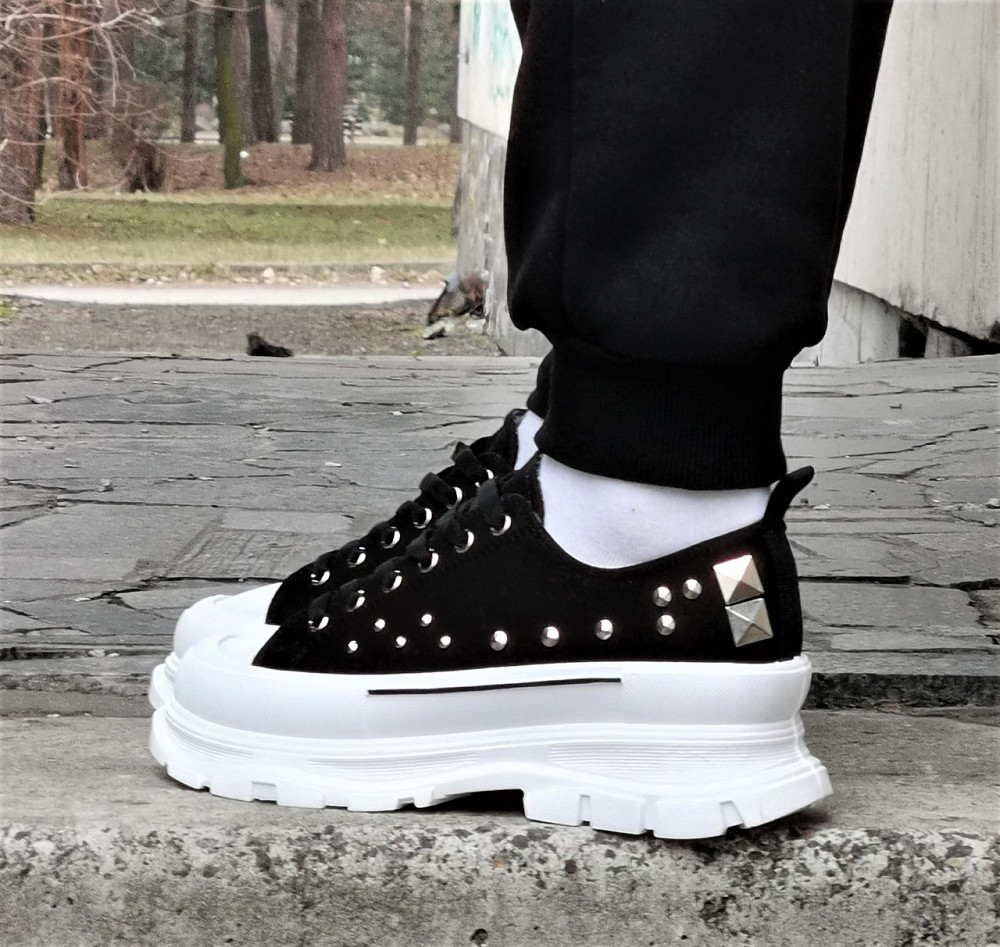 Женские Кроссовки Кеды на Танкетке Чёрные Слипоны Мокасины на Платформе (размеры: 37,38,39,40) - 33-1 Днепр - изображение 4