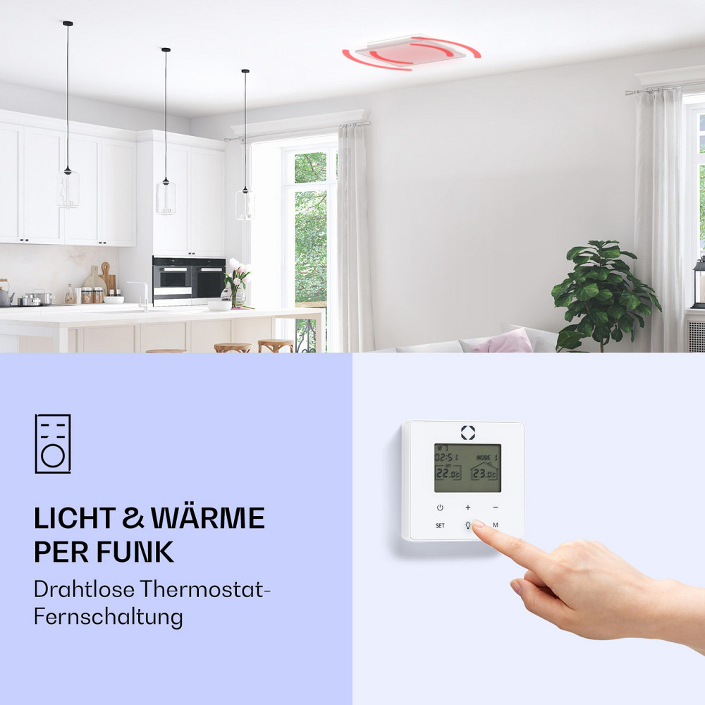 Комплект з 2 стельових інфрачервоних нагрівачів Wondersky 350 Вт 60 x 6,5 x 60 см (ШxВxГ) IP44 350 Вт Рівне - фото 2