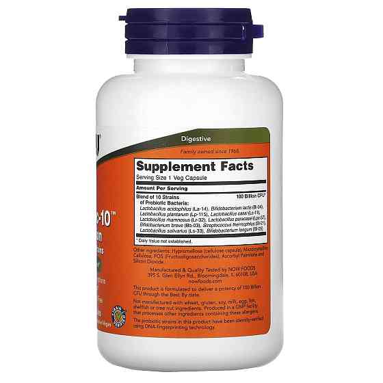 Пробіотики-10 Now Foods Probiotic-10 60 раст капс Київ