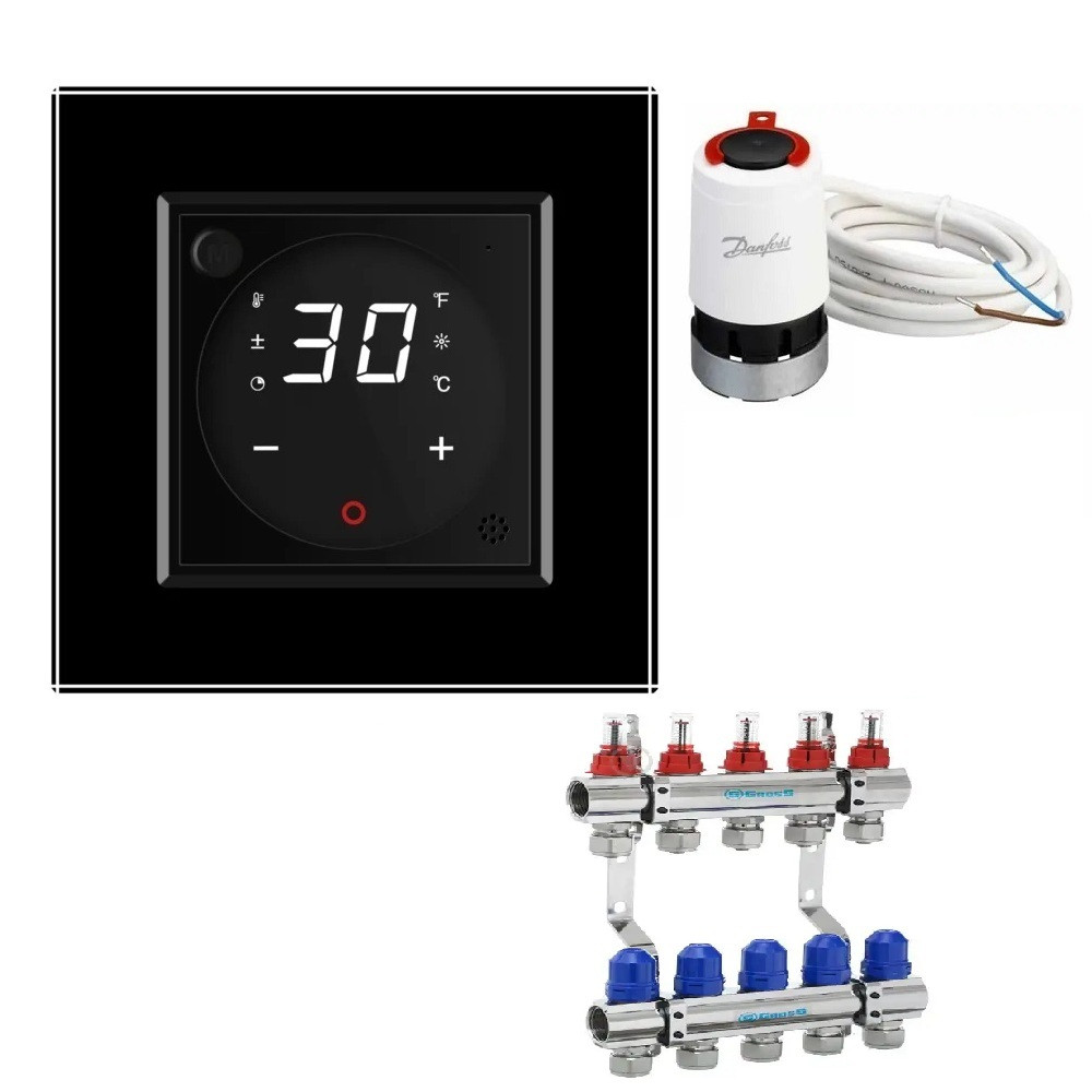 LIVOLO Комплект керування водяною теплою підлогою LIVOLO чорний скло (VL-C7FCQ1-D88H3142-2BP) Коломия - фото 5