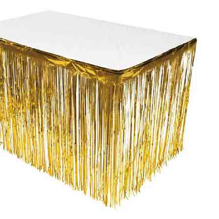 Дождик широкий на стену и стол 74 см на 274 см золотистый Киев