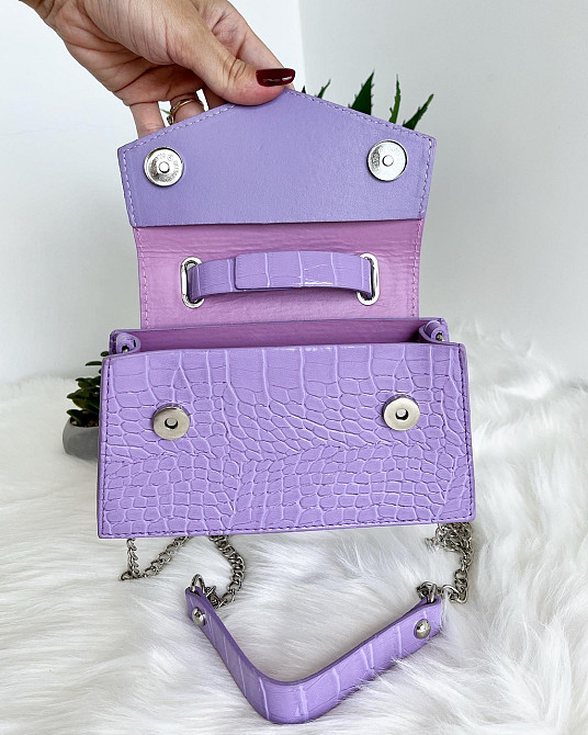 Сумочка клатч женская молодежная яркая через плече сумка Крохатушка одяг Сиреневый Киев - изображение 4