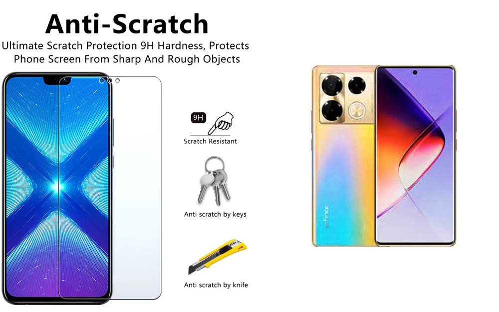 Захисне скло NeoGlass для Infinix Note 40, Note 40 Pro – надпрозоре та стійке Київ - фото 1